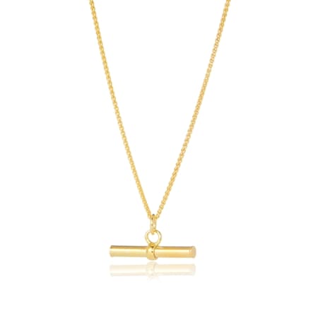 9ct Yellow Gold T-Bar Pendant Necklace 50cm