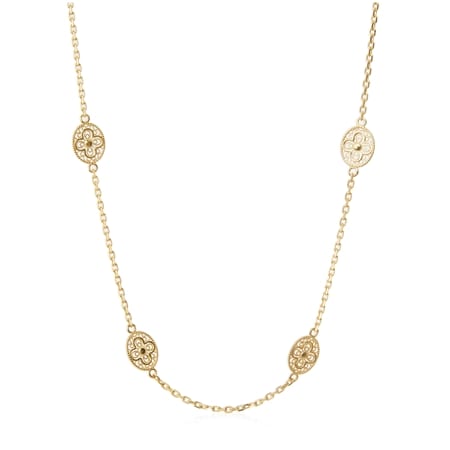 Passport To Turkey Filigree Station Necklace 50cm Sterling Silver GP