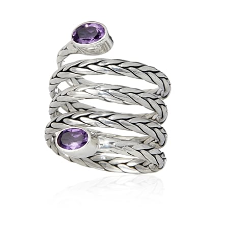 Samuel B Amethyst Wrap Ring Sterling Silver