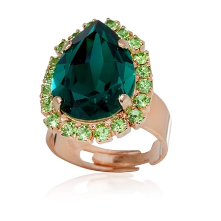 Mariana Pear Jewel Ring 18ct RGP