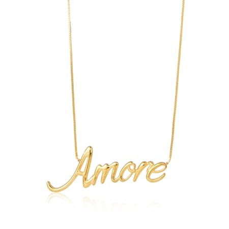 9ct Gold Italian Made Amore Necklace 50cm