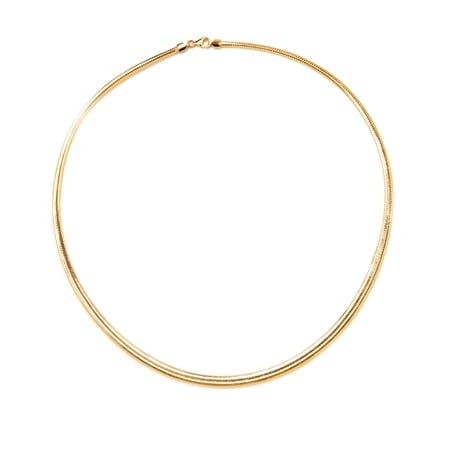9ct Gold Italian Made Graduated Mesh Omega Necklace 50cm