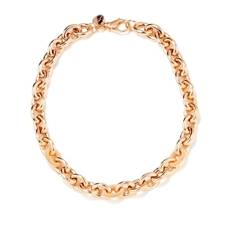 Bronzallure Textured Rolo Necklace 18ct RGP