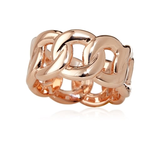 Bronzallure Curb Link Ring 18ct RGP