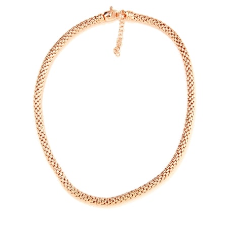 Bronzallure Polished Popcorn Necklace 18ct RGP