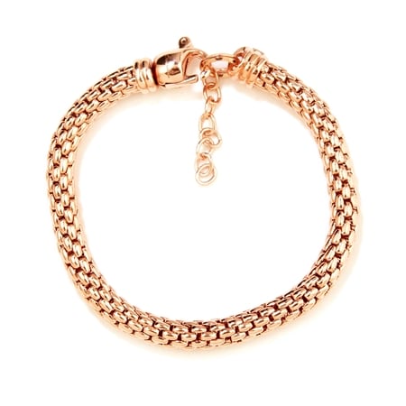 Bronzallure Polished Popcorn Bracelet 18ct RGP