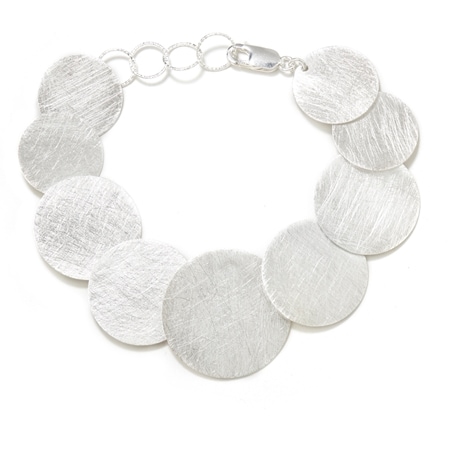 Sterling Silver Italian Discs Bracelet 20-22cm