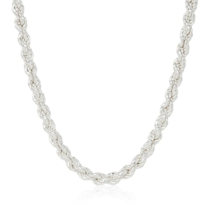 Sterling Silver Italian Diamond Cut Rope Chain 51cm