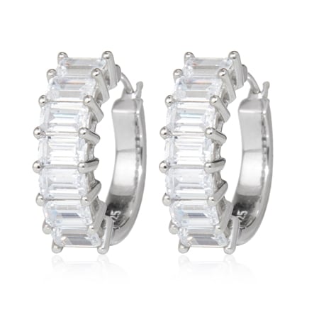 Marilyn Monroe Diamonesque 3.50ct tw   Hoop Earrings Sterling Silver