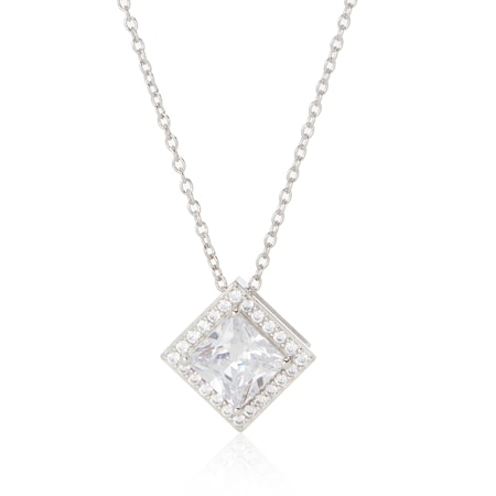 Marilyn Monroe Diamonesque 3.36ct tw Princess  N/lace 50cm SS