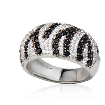 Marilyn Monroe Diamonesque 1.53ct Zebra Ring Sterling Silver