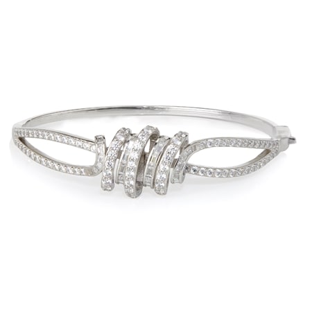 Marilyn Monroe Diamonesque 3.75ct tw Twist Bangle 60 x 50mm SS