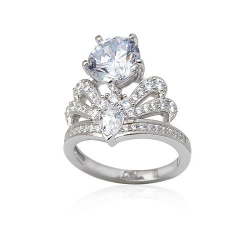 Marilyn Monroe Diamonesque 4.63ct tw Princess Ring Sterling Silver