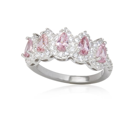 Marilyn Monroe Diamonesque 1.86ct tw 5  Stone Crown  Ring S/Silver