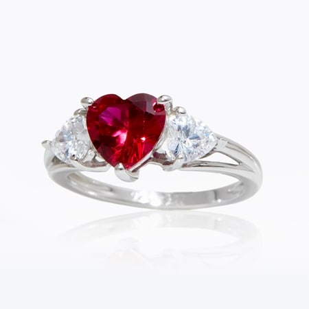 Marilyn Monroe Diamonesque 3.00ct tw Love  Heart Ring Sterling Silver