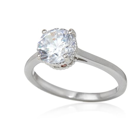 Marilyn Monroe Diamonesque 2.10ct tw Cushion Ring Sterling Silver