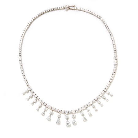 Marilyn Monroe Diamonesque 31.16ct Fringe Necklace Sterling Silver