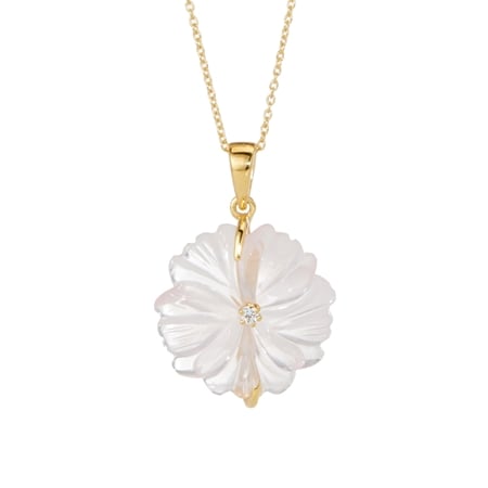 Carved Flower Pendant 50cm Sterling Silver GP