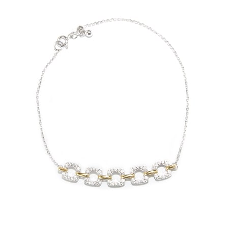 Diamonesque by Charlie Lapson 0.50ct tw Five Square Accent Bracelet SS