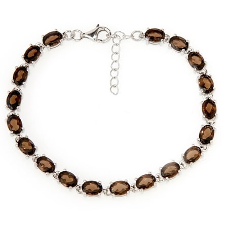 12.8ct Brazilian Smoky Quartz Bracelet Sterling Silver