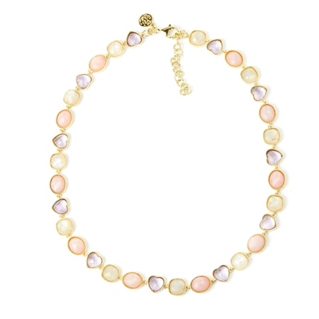 Hilary Joy Pink Amethyst Gemstone Mix Necklace Sterling Silver