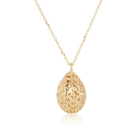 Splendido 14ct Gold Blossom Egg Necklace 50cm