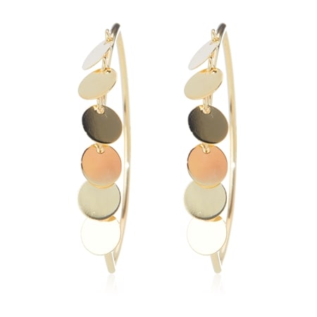 Splendido 14ct Gold Disc Hoop Earring