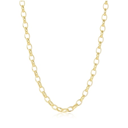 18ct Yellow Gold Italian Oval  Belcher  Necklace