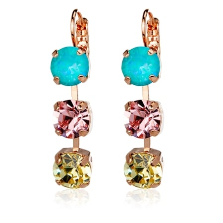 Mariana 3-Stone Jewel Drop Earrings 18ct RGP