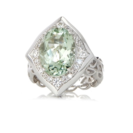Dallas Prince 4.5ct Green Amethyst Solitaire Ring Sterling Silver