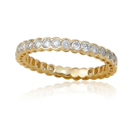 1.00ct Natural Diamond Bezel Set Eternity Ring 9ct Gold