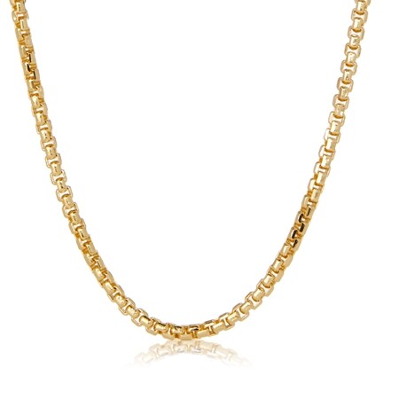 18ct Yellow Gold Rounded Box Chain Necklace 60cm