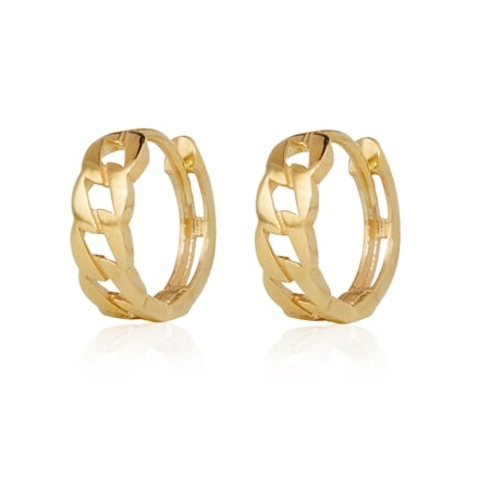 9ct Yellow Gold  Pattern Huggie  Earrings