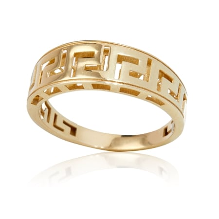 9ct Yellow Gold Greek Key Pattern Ring
