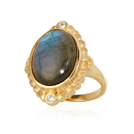 Passport to India 9.6ct Labradorite Ring Sterling Silver GP