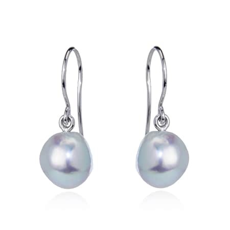 Matahina 8-9mm Japanese Natural Blue Akoya Pearl Earrings 9ct WG