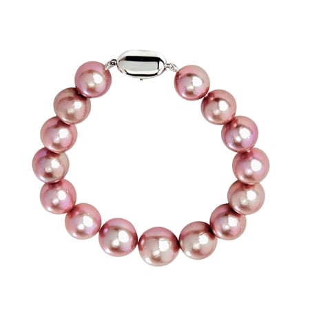 Matahina 10- 11mm Natural Pink Freshwater Pearl Bracelet Sterling Silver