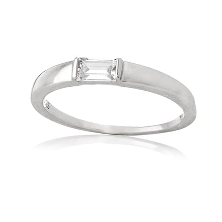 Marilyn Monroe Diamonesque 0.25ct tw Baguette Ring Sterling Silver