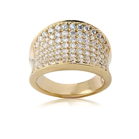 Marilyn Monroe Diamonesque 1.64ct tw Statement Dress Ring SS YGP