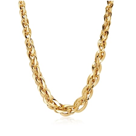 9ct Yellow Gold Graduated Spiga Necklace 46cm