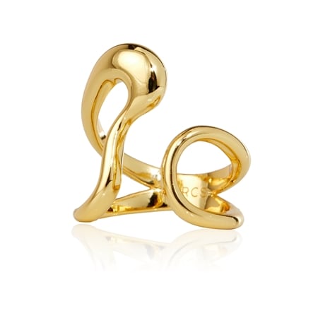Barcs Australia Coastal Wave Ring 18ct Gold Plated