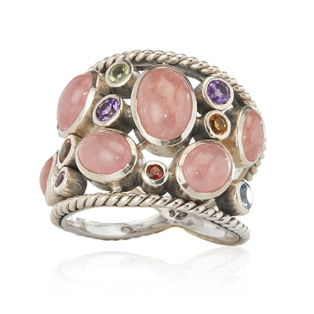 Samuel B Pink Gemstone Mix Ring Sterling Silver
