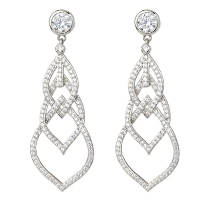 Diamoneque by Charlie Lapson 3.8ct tw Waterfall Earrings Sterling Silver