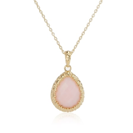Hilary Joy Couture 6.6ct Pink Opal Pendant 50cm Sterling Silver GP
