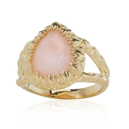 Hilary Joy Couture 3.2ct Pink Opal Ring Sterling Silver GP