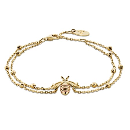 Clogau Honey Bee Double Chain Bracelet 9ct Gold