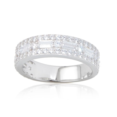 Diamonesque by Charlie Lapson 1.5ct tw. Pave Dress Ring Sterling Silver