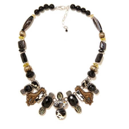 Amy Kahn Russell OAK Agate & Citrine Necklace Sterling Silver