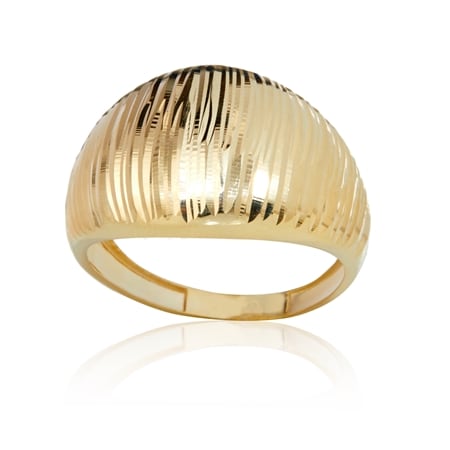 9ct Yellow Gold Diamond Cut Dome Ring