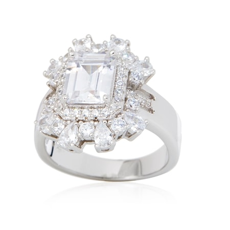 Charles Winston Diamonesque 4.5ct tw Statement Ring Sterling Silver